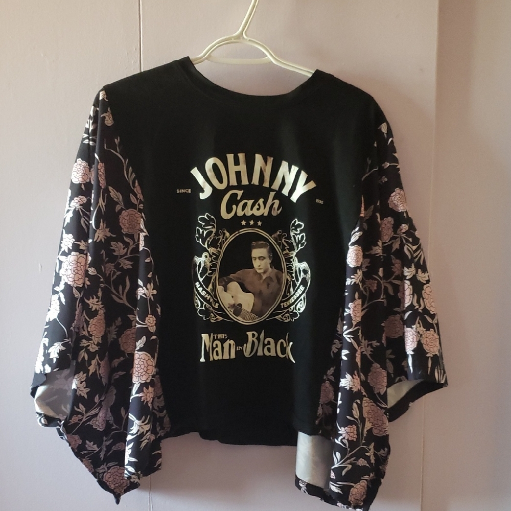 Women's Long Sleeve Tee - Black and Cream